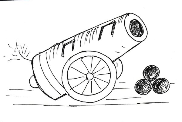 Пушка раскраска