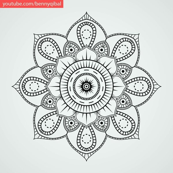Рисование мандалы пошагово