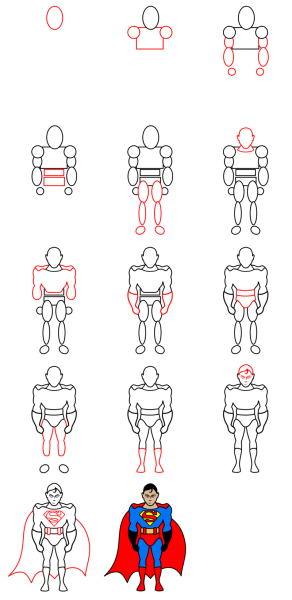 Рисунок супергероя легкий