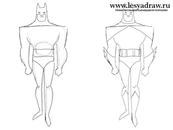 Бэтмен рисунок пошагово