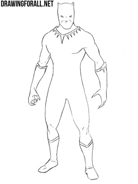 Раскраска черная пантера Супергерой