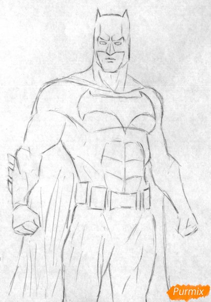 Бэтмен рисунок карандашом