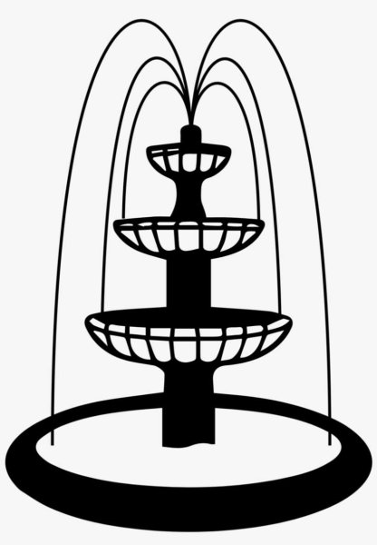 Фонтан черно белый