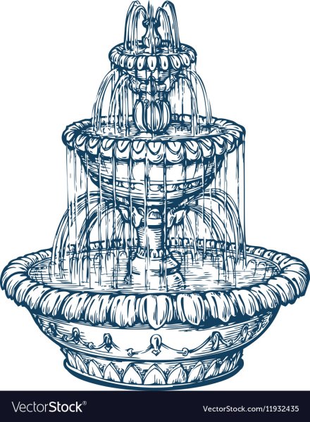 Красивые фонтаны карандашом