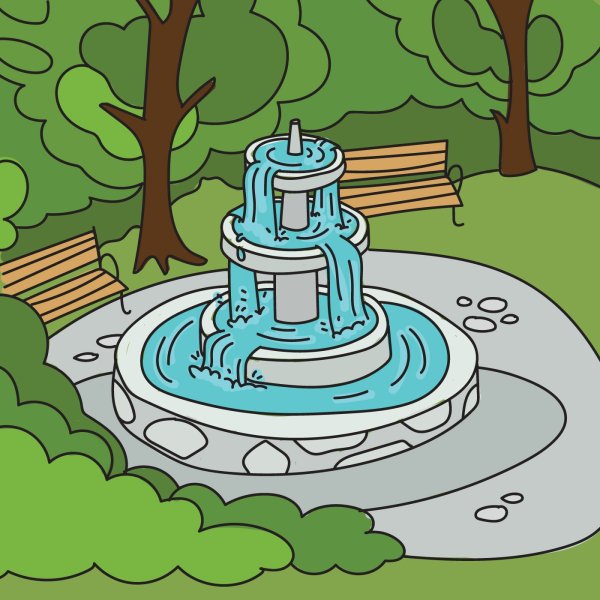 Нарисовать фонтан