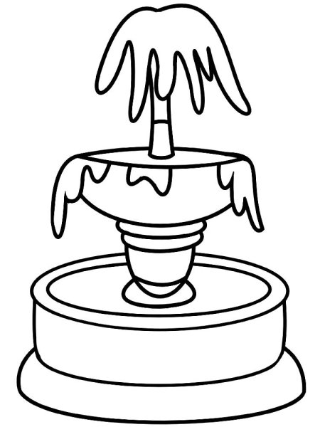 Фонтан раскраска для детей