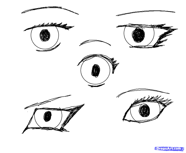 Глаза рисунок карандашом аниме