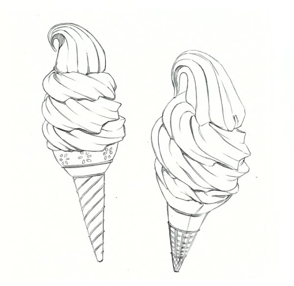 Мороженое нарисованные ручкой