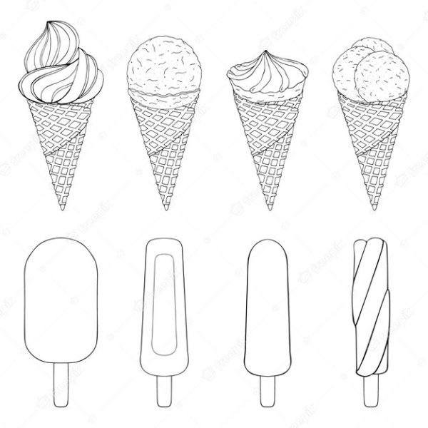 Раскраска мороженое брикет