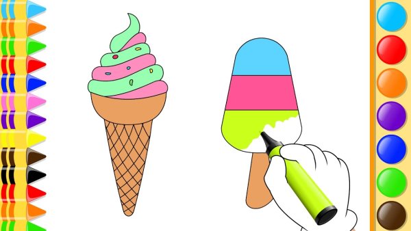 Рисунок закладка мороженое