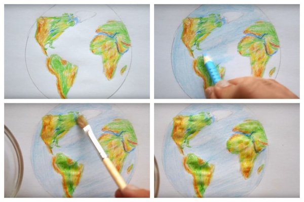 Поэтапное рисование земли