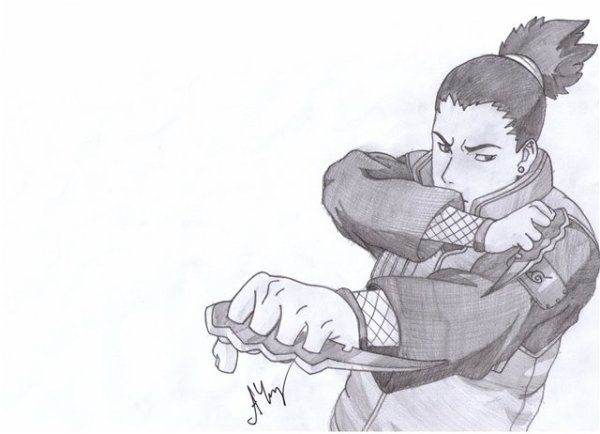 Наруто рисунки Шикамару