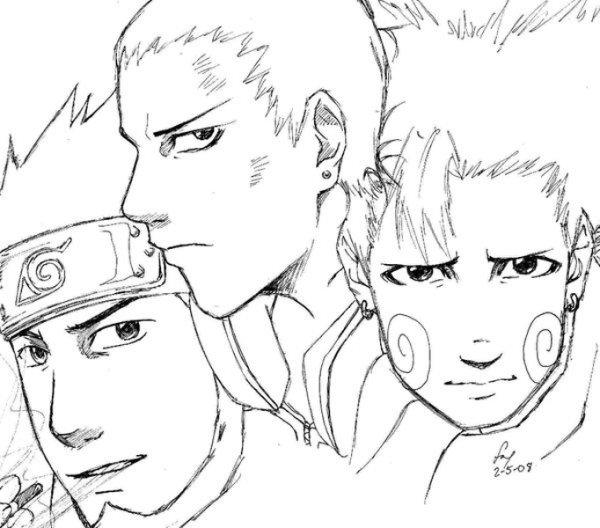 Раскраски Наруто Асума