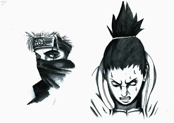 Шикамару для срисовки карандашом легкие