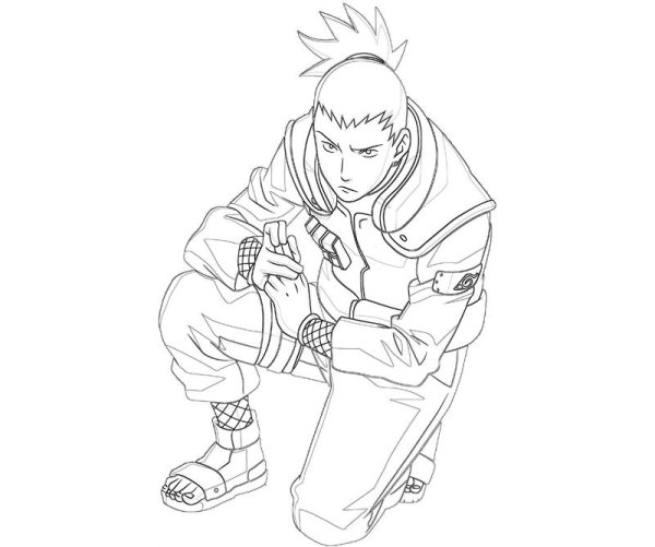 Шикамару Нара раскраска