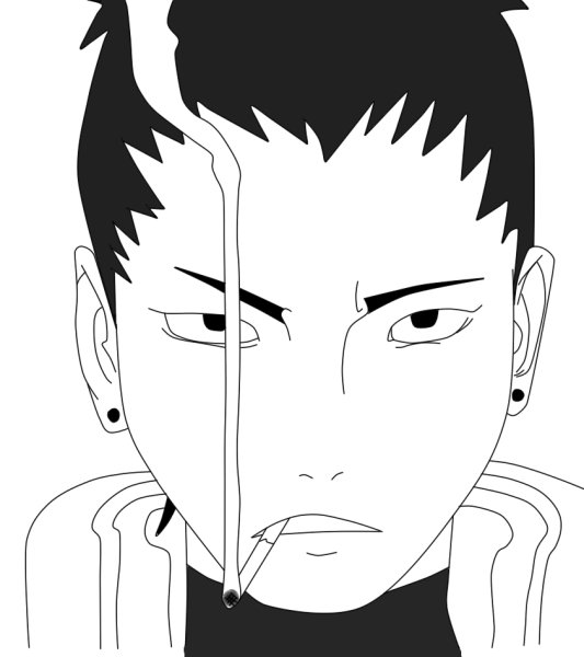 Шикамару черно белый