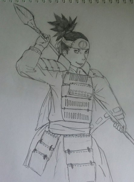 Шикамару в полный рост карандашом