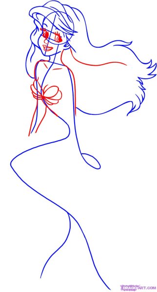 Поэтапное рисование русалки