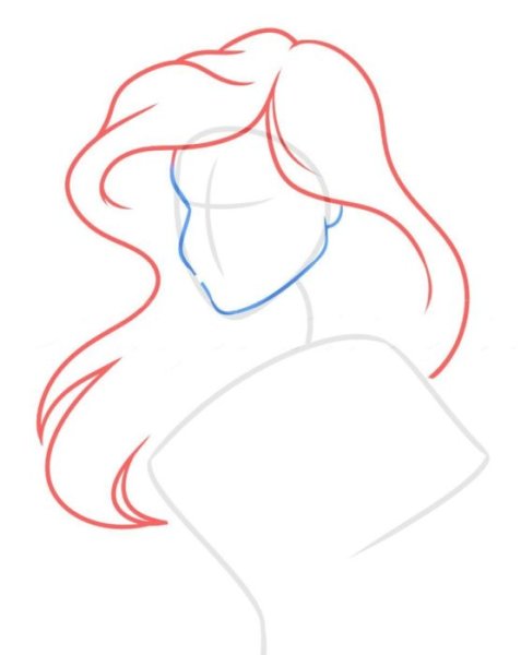 Нарисовать русалочку Ариэль поэтапно