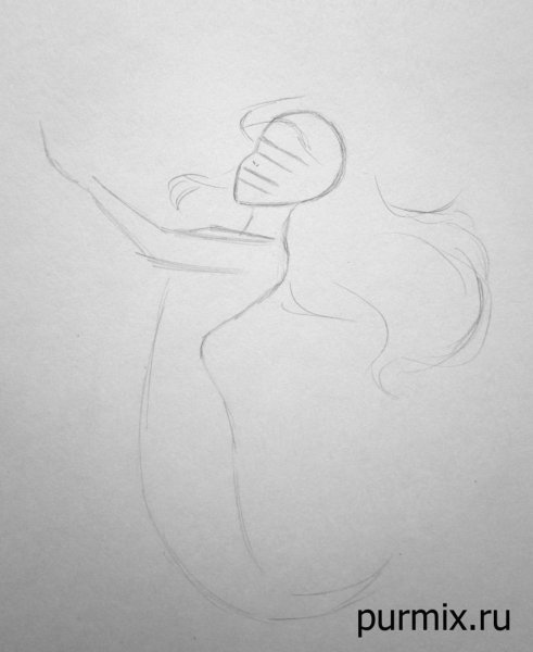 Русалка Ариэль поэтапно