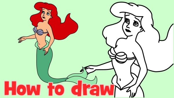 Русалка рисунок за 10 секунд