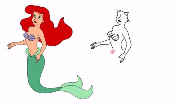 Русалочка Ариэль пошагово