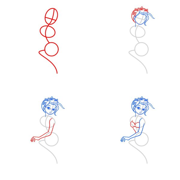 Как нарисовать русалку