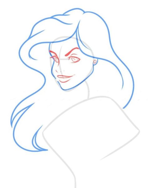 Лицо Ариэль поэтапно