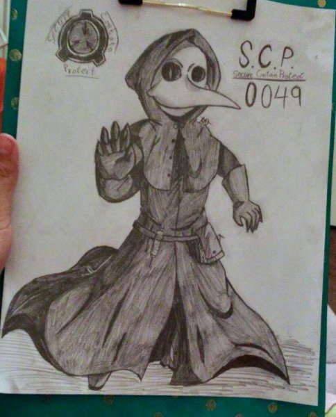 SCP 682 Неуязвимая рептилия карандашом