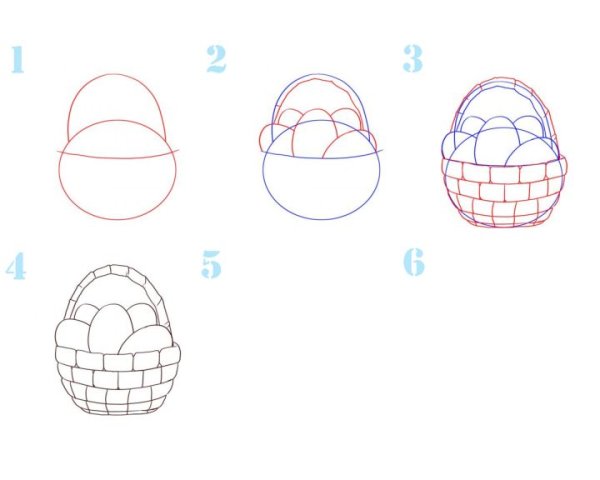Поэтапное рисование корзины