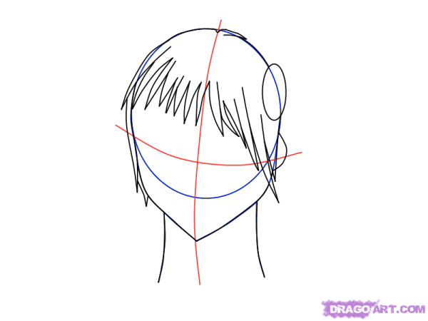 Челка поэтапно карандашом