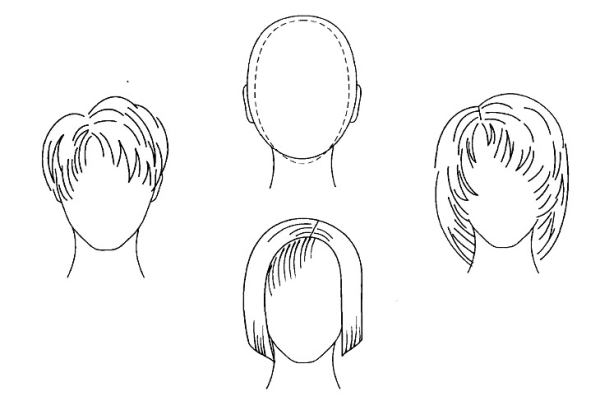 Схема стрижки для круглого лица