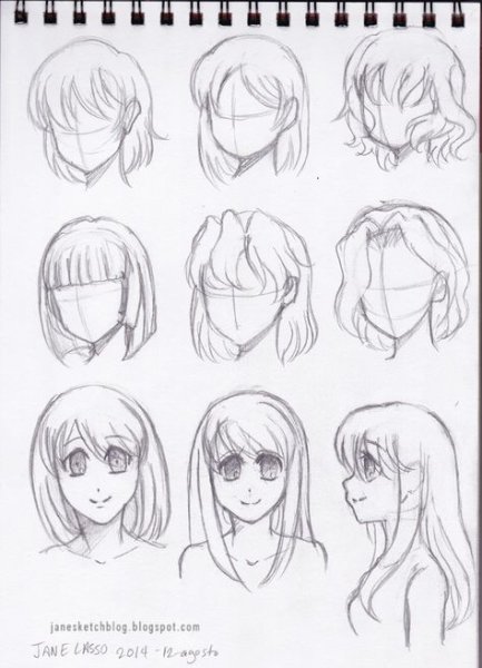 Прически с челкой для рисования