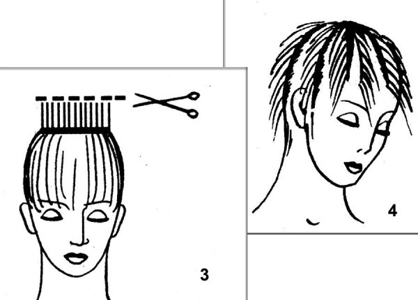 Стрижка Шегги на короткие волосы схема