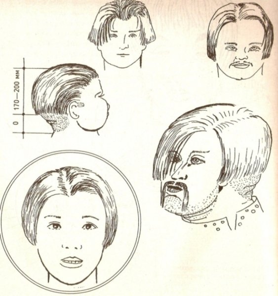 Схема выполнения стрижки русская