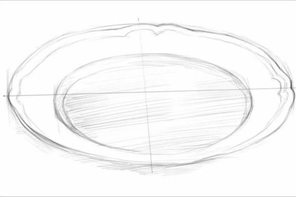 Поэтапное рисование тарелки