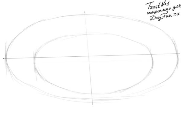 Поэтапное рисование тарелки