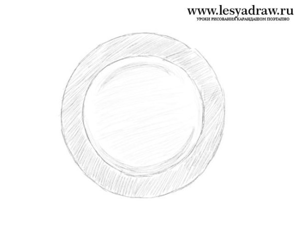 Рисование тарелки карандашом