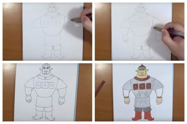 Богатырь рисунок легкий