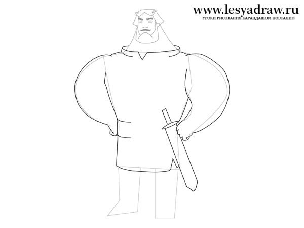 Рисунок богатыря Илья Муромец