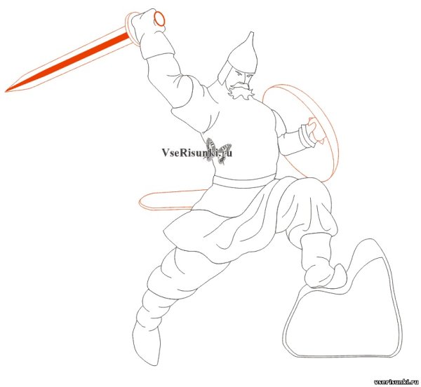 Богатырь рисунок легкий