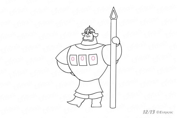 Рисунок богатыря Добрыня Никитич