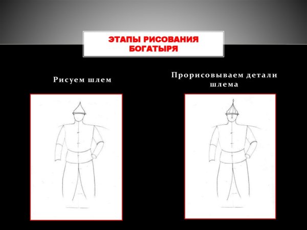 Этапы рисовать богатыря