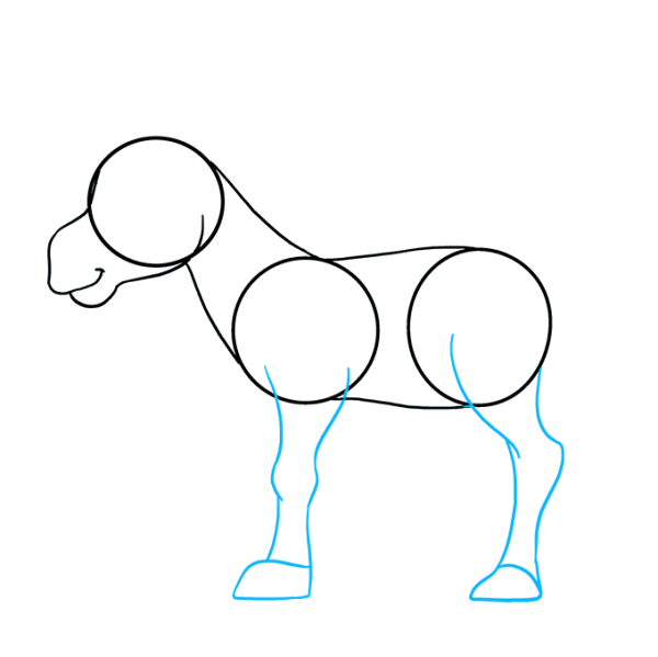 Поэтапное рисование осла