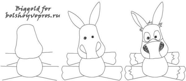 Поэтапное рисование ослика для детей