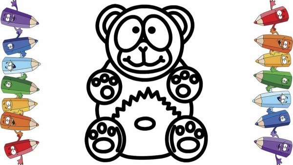 Поэтапное рисование медвежонка