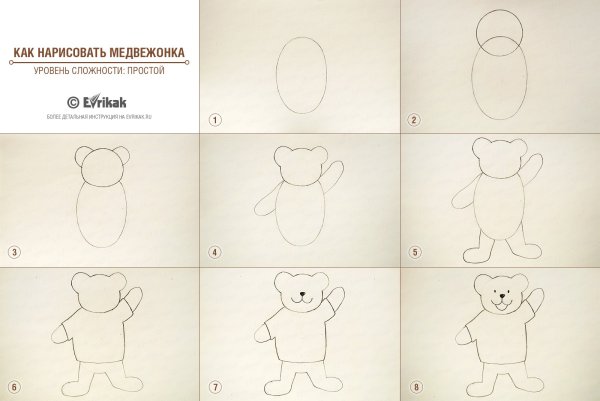 Рисунок мартышка и очки поэтапно