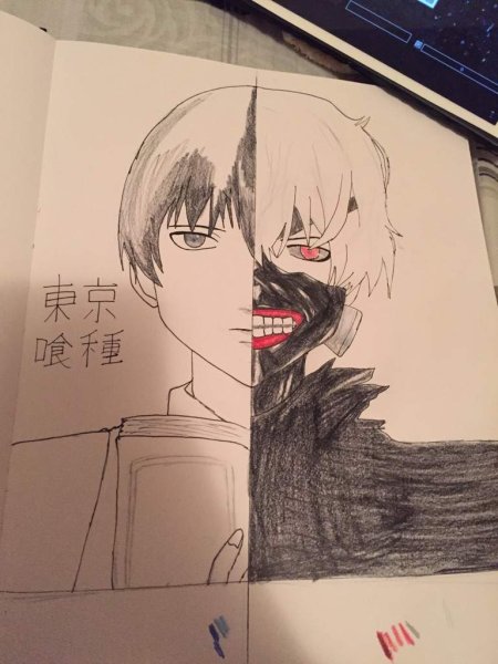 Канеки Кен рисунок