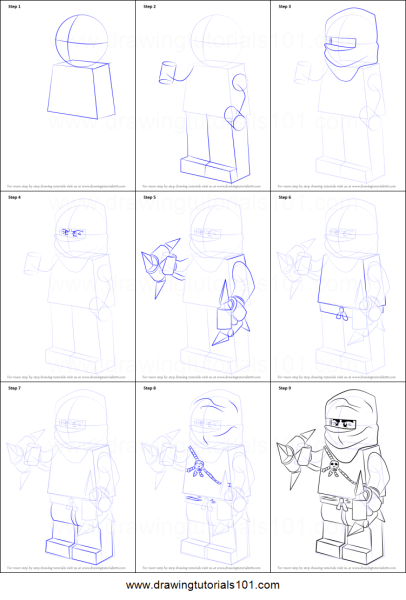 Рисование по шагам Ниндзяго