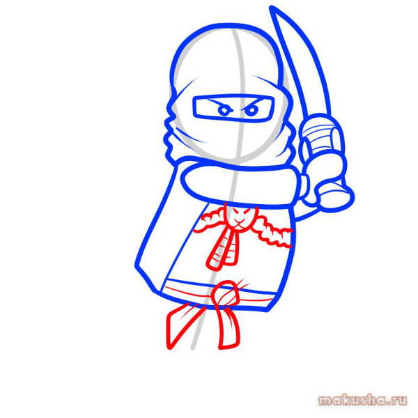 Нарисовать Кая из Ниндзяго